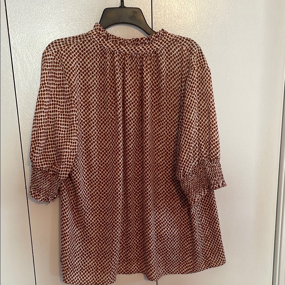 Women's Brown Patterned Top - Picture 6 of 6